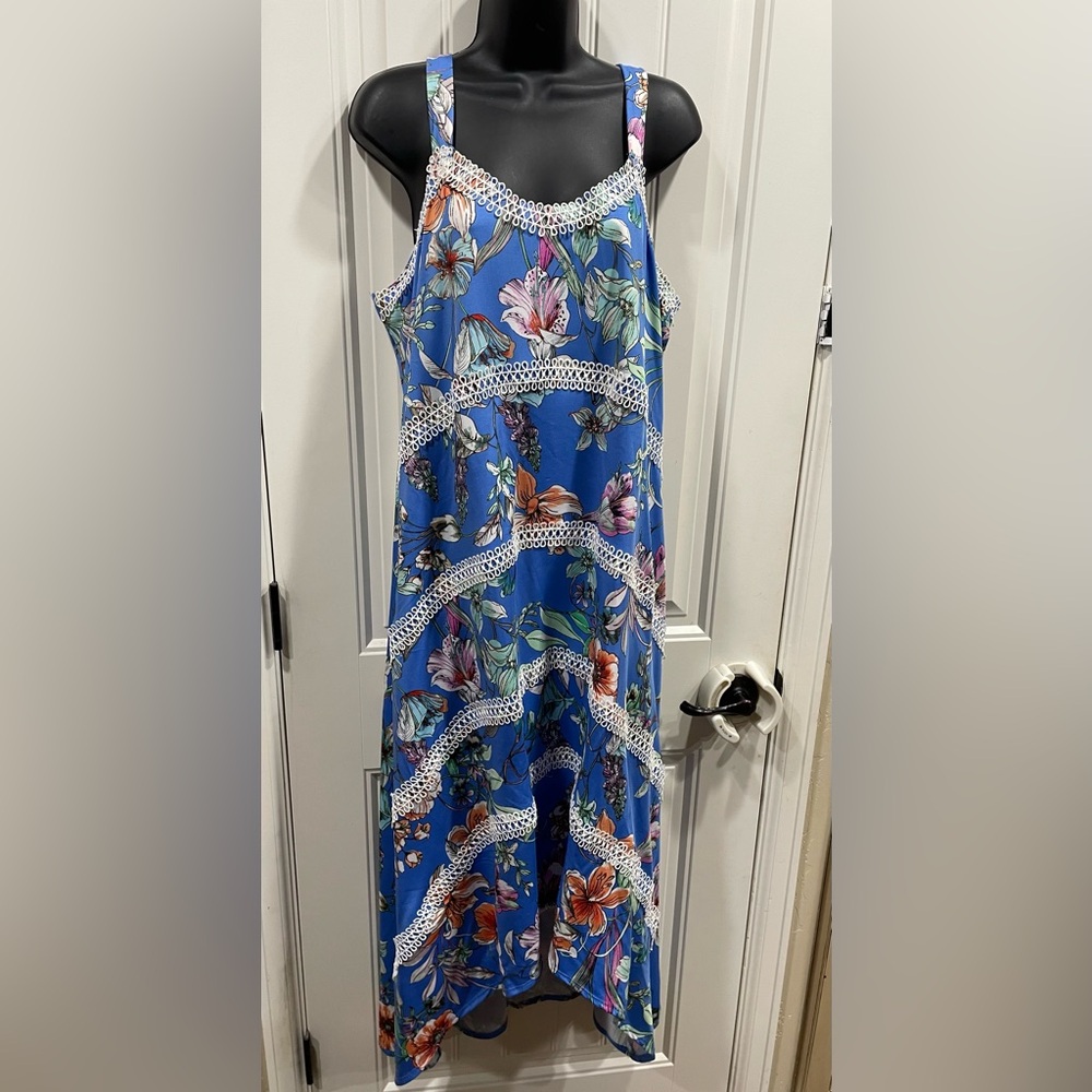 Kate & Mallory Vibrant Blue Floral Maxi Dress